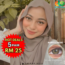 Load image into Gallery viewer, [BUY 5 RM 25 ] Phantasee Bonita Hazel 14.2mm Daily Disposable
