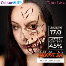 Load image into Gallery viewer, ColourVUE 17mm Mini Sclera Lens Blackhole Sun
