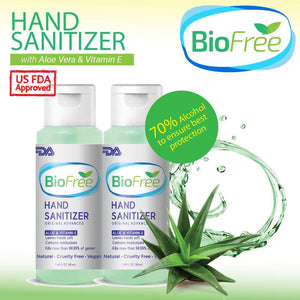 BioFree 50ml Hand Cleanser Aloe Vera & VItamin E (2pcs)