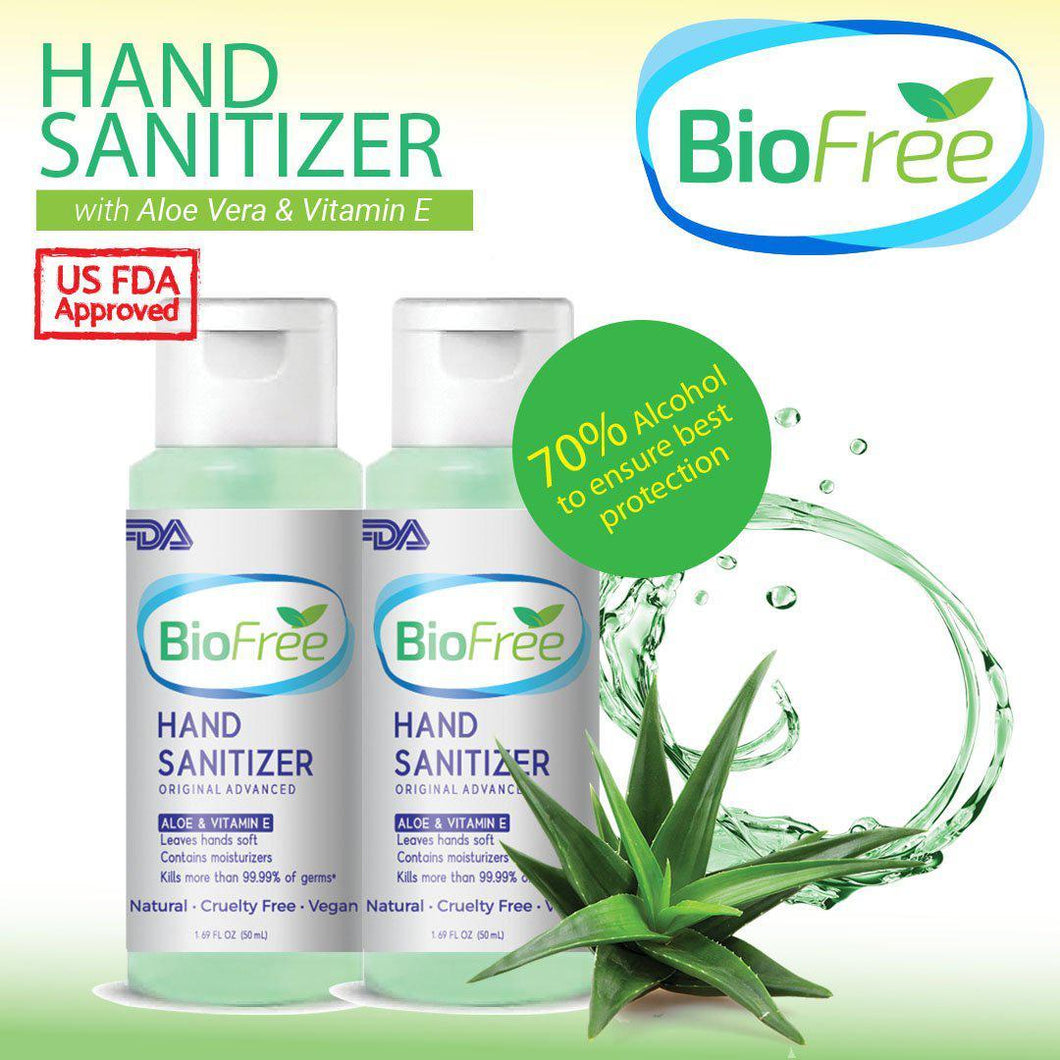 BioFree 50ml Hand Cleanser Aloe Vera & VItamin E (2pcs)