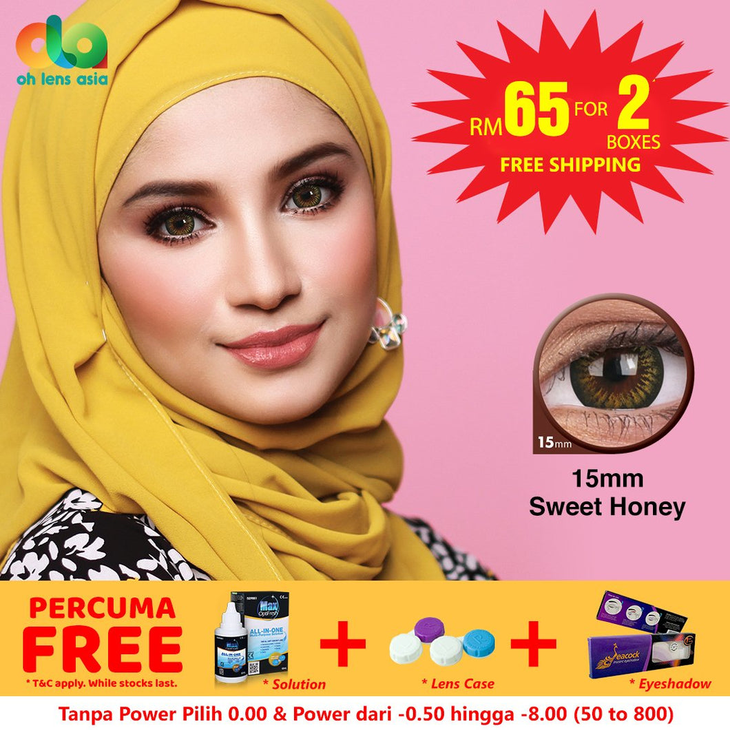 [BUY 1 FREE 1] ColourVUE Big Eyes Sweet Honey 15mm