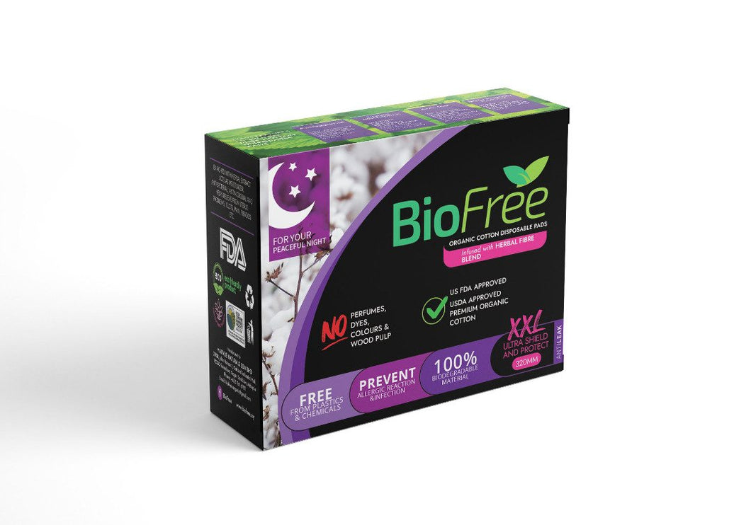 BioFree Organic Cotton Disposable Pad - Night Use