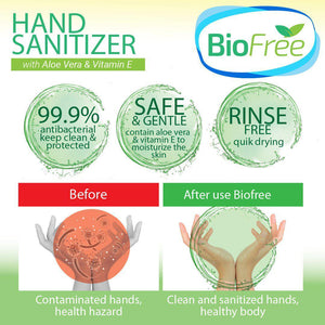 BioFree 50ml Hand Cleanser Aloe Vera & VItamin E (2pcs)